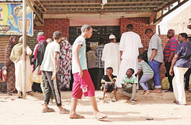 Long queues at a bakery in the capital Khartoum. (AP/PTI)